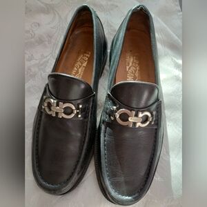 Salvatore Ferragamo Men’s Black Leather Bit Loafers